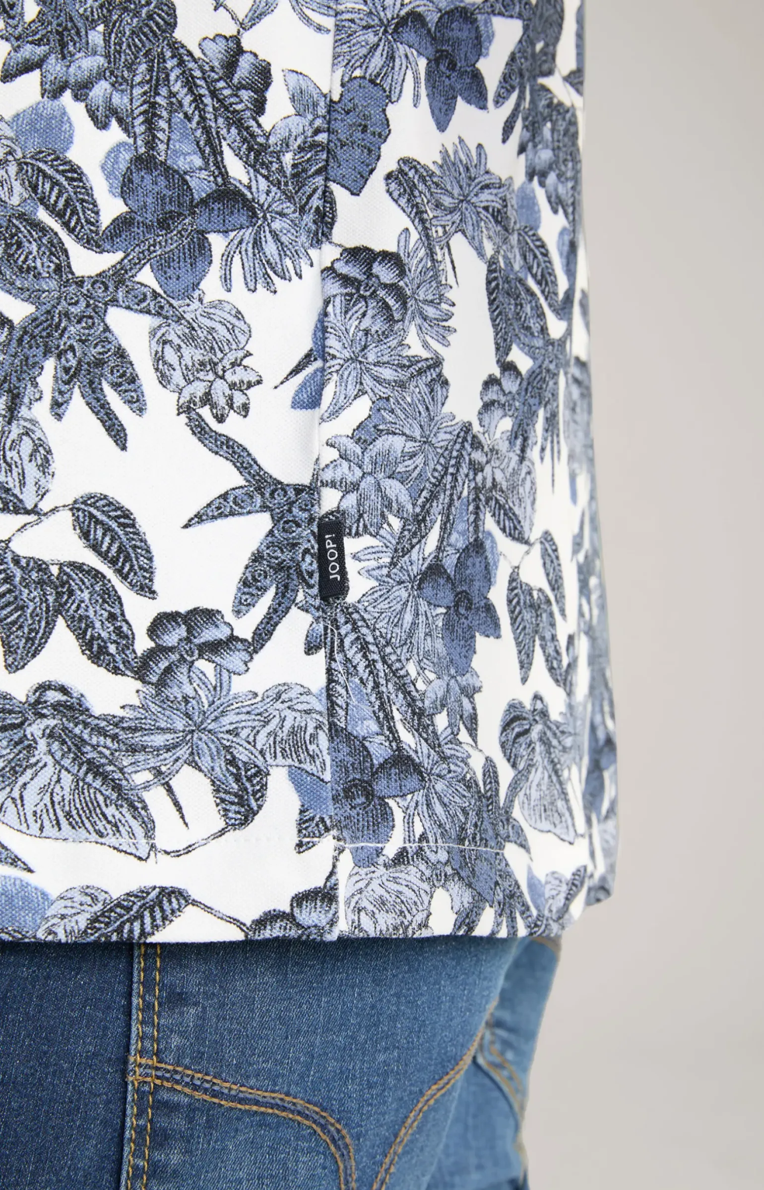 Poloshirt Perez in Blau/Weiß gemustert