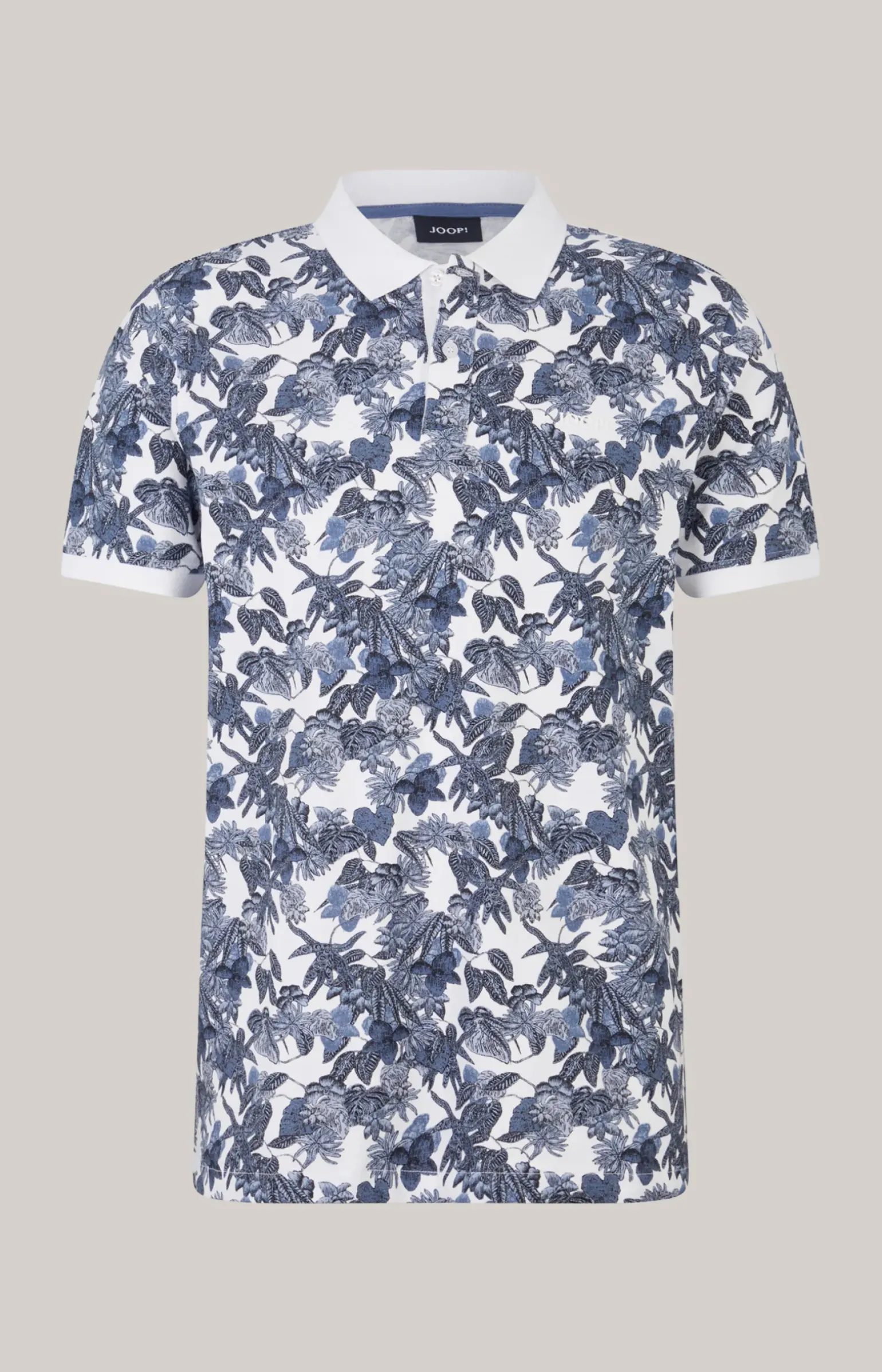 Poloshirt Perez in Blau/Weiß gemustert