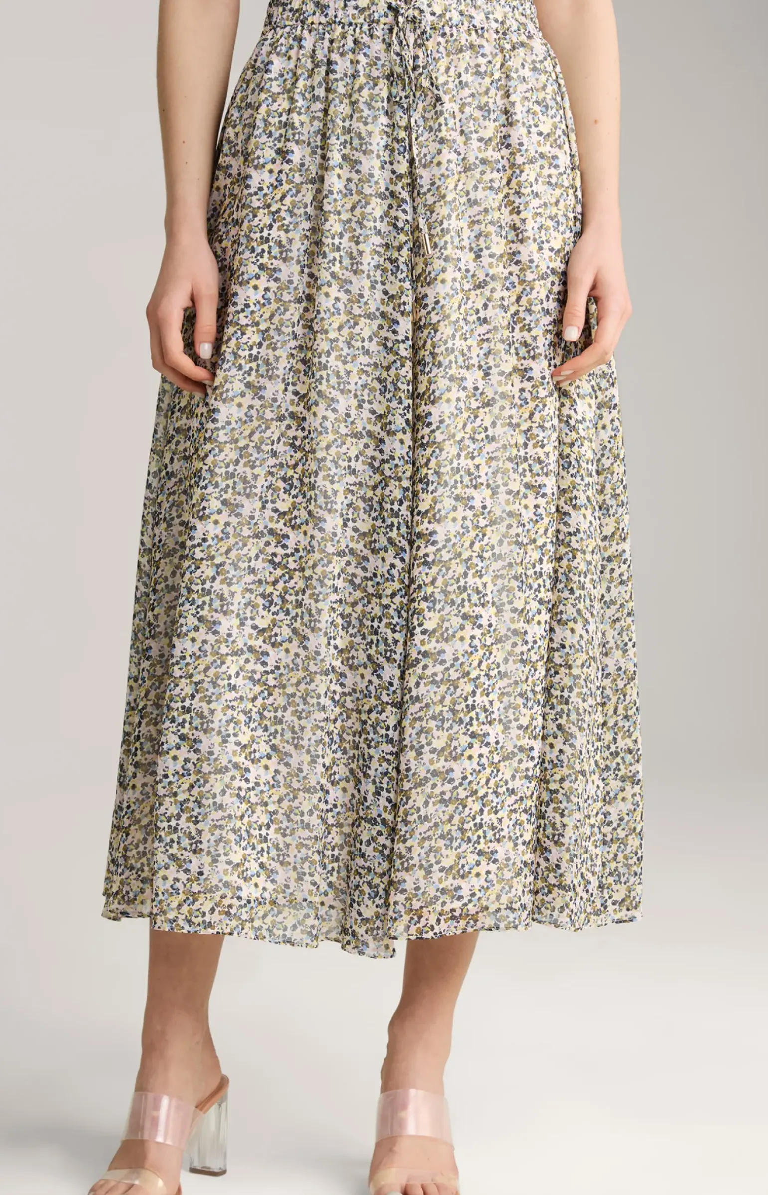 Rock in Ecru/Flieder gemustert