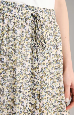 Rock in Ecru/Flieder gemustert