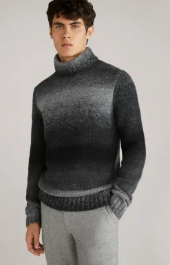 Rollkragenpullover Bores in Schwarz meliert