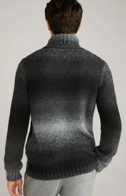 Rollkragenpullover Bores in Schwarz meliert