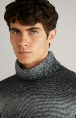 Rollkragenpullover Bores in Schwarz meliert