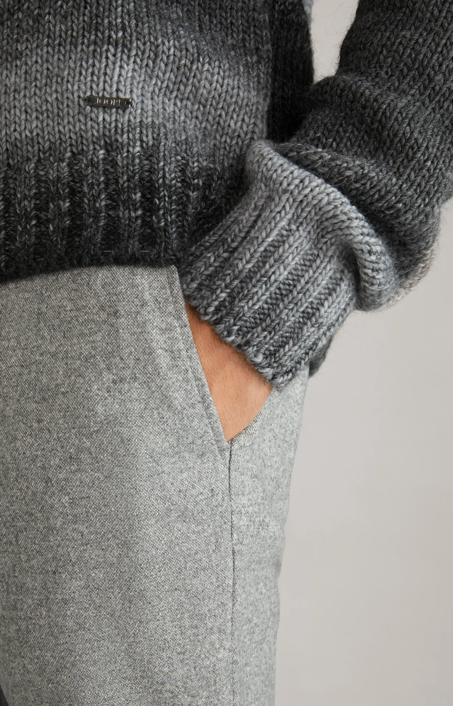 Rollkragenpullover Bores in Schwarz meliert