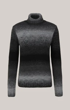 Rollkragenpullover Bores in Schwarz meliert