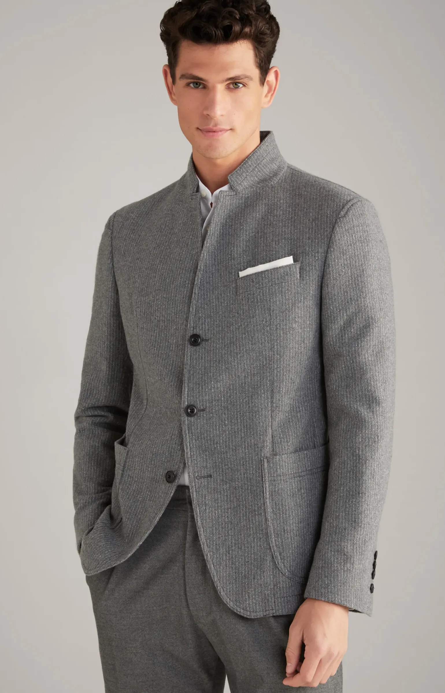 Sakko Hankez in Grau meliert gestreift