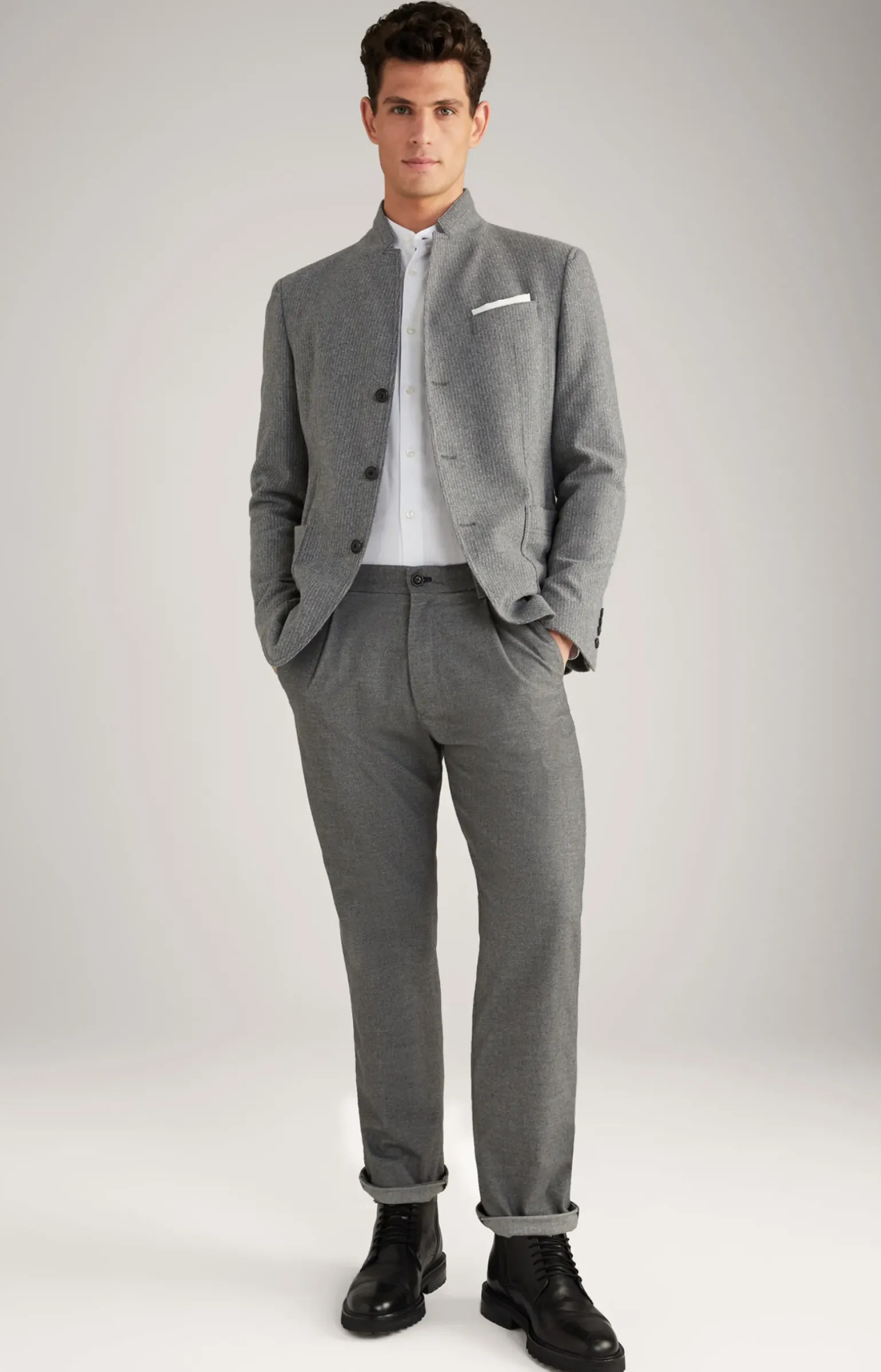 Sakko Hankez in Grau meliert gestreift