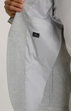 Sakko Hoverest in Creme-Hellgrau gemustert