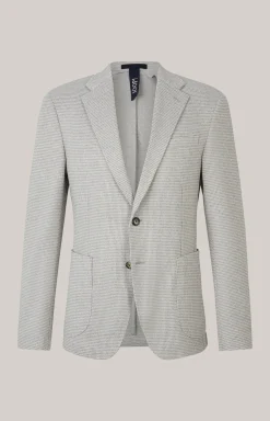 Sakko Hoverest in Creme-Hellgrau gemustert
