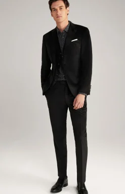 Samt-Baukastensakko Hawker in Schwarz