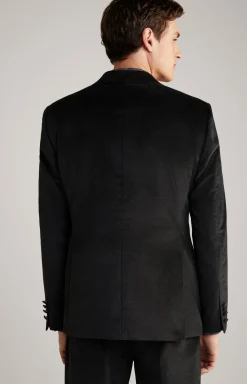 Samt-Baukastensakko Hawker in Schwarz