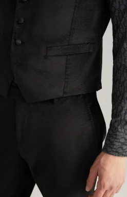 Samt-Weste Weazer in Schwarz