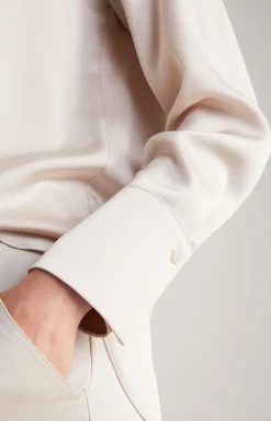 Satin-Bluse in Nude