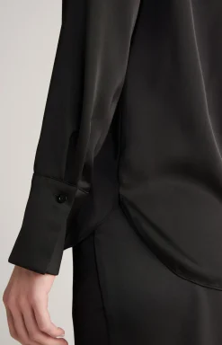 Satin-Bluse in Schwarz