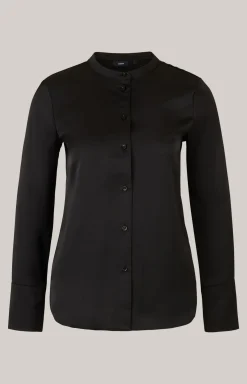 Satin-Bluse in Schwarz
