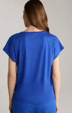 Satin-Blusenshirt in Blau