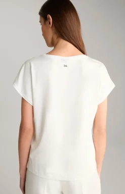 Satin-Blusenshirt in Offwhite