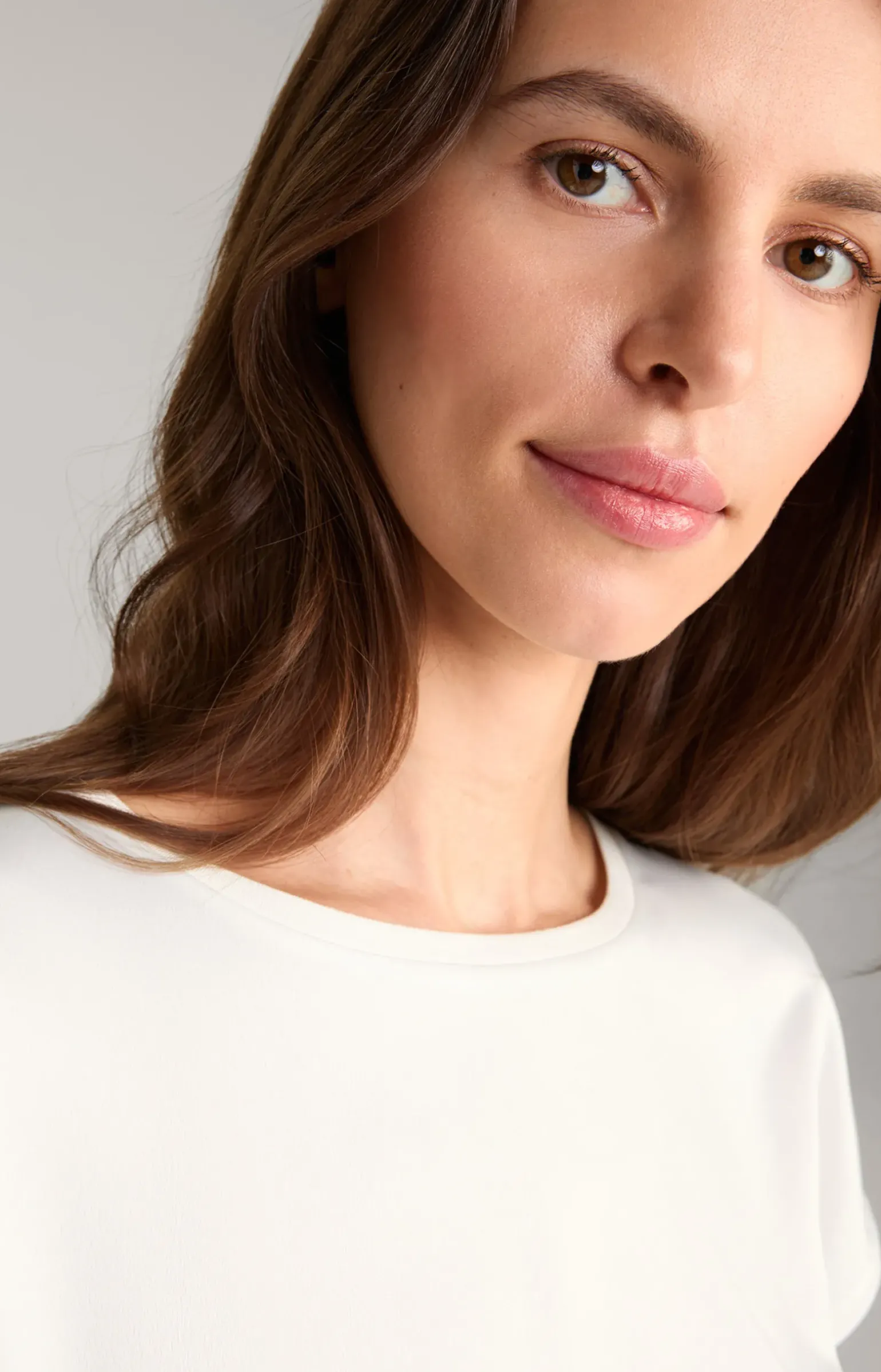 Satin-Blusenshirt in Offwhite