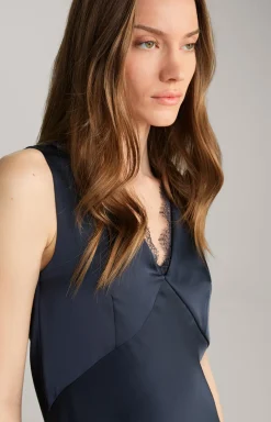 Satinkleid in Navy