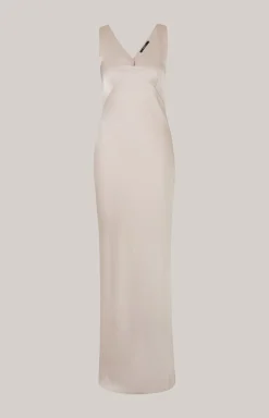 Satinkleid in Nude
