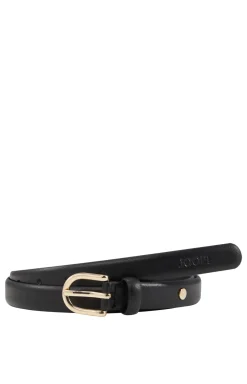 Schmaler Ledergürtel in Schwarz