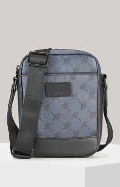 Schultertasche Mazzolino Rafael in Dunkelblau gemustert