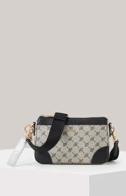 Schultertasche Mazzolino Edition Jasmina in Schwarz/Offwhite