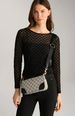 Schultertasche Mazzolino Edition Jasmina in Schwarz/Offwhite