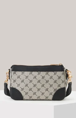 Schultertasche Mazzolino Edition Jasmina in Schwarz/Offwhite