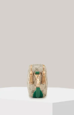 Schultertasche Mazzolino Diletta Susan in Beige/Grün