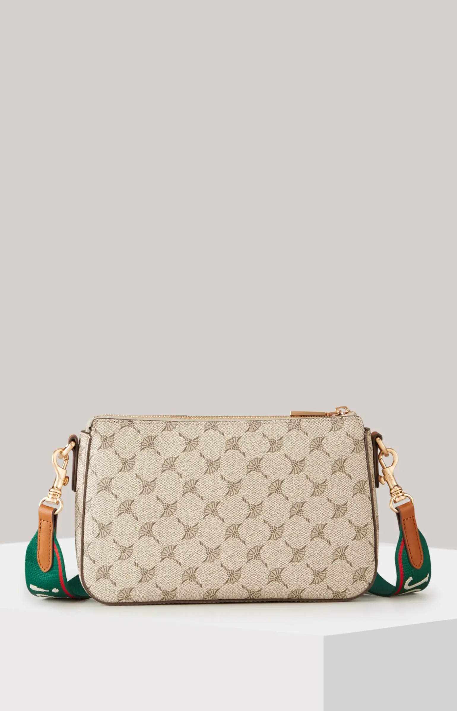 Schultertasche Mazzolino Due Jasmina in Taupe/Grün/Blau