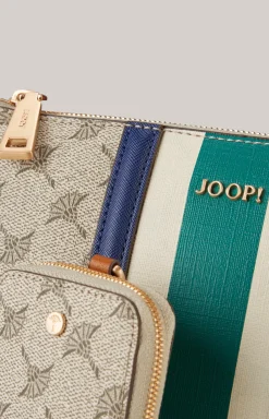 Schultertasche Mazzolino Due Jasmina in Taupe/Grün/Blau