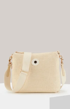 Schultertasche Paglia Letizia in Beige