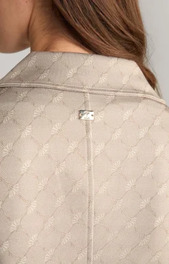 Scuba-Blazer in Beige gemustert