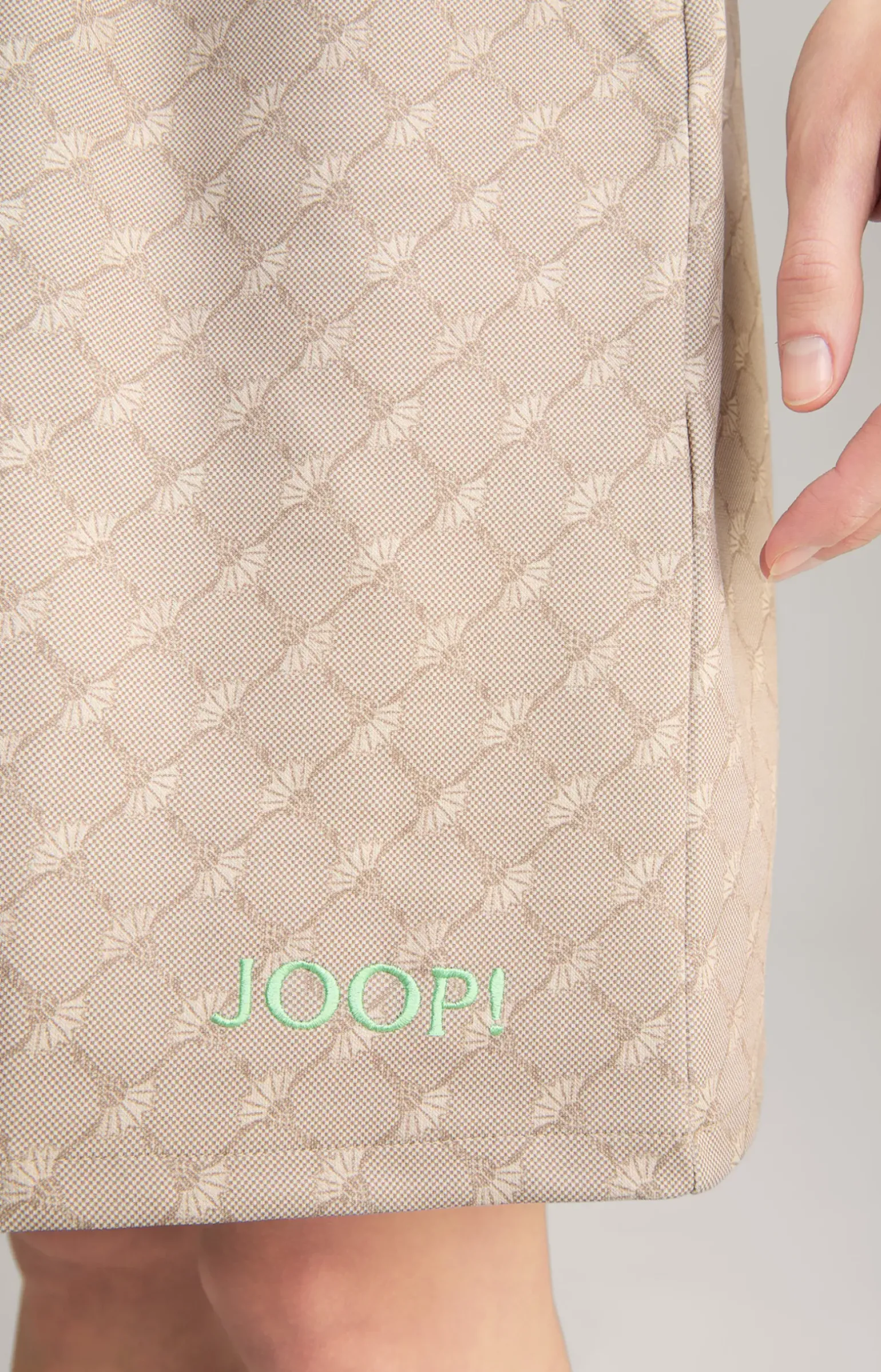 Scuba-Kleid in Beige gemustert