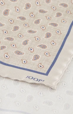 Seiden-Einstecktuch in Beige/Braun