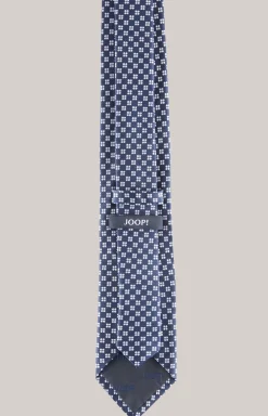 Seidenkrawatte in Dunkelblau gemustert