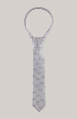 Seidenkrawatte in Hellbraun/Hellgrau