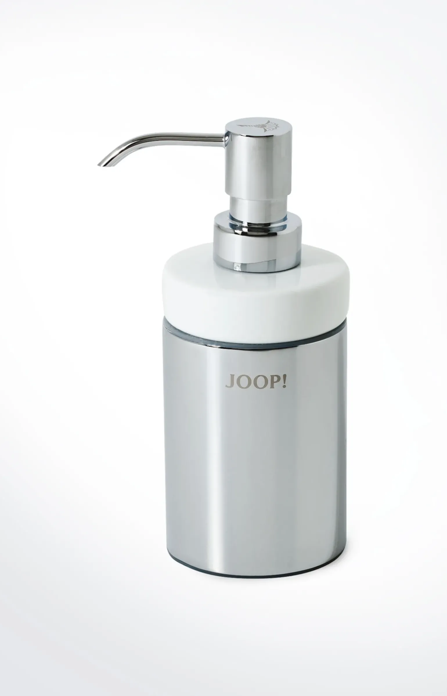 Seifenspender Chromeline, Silber/Weiß