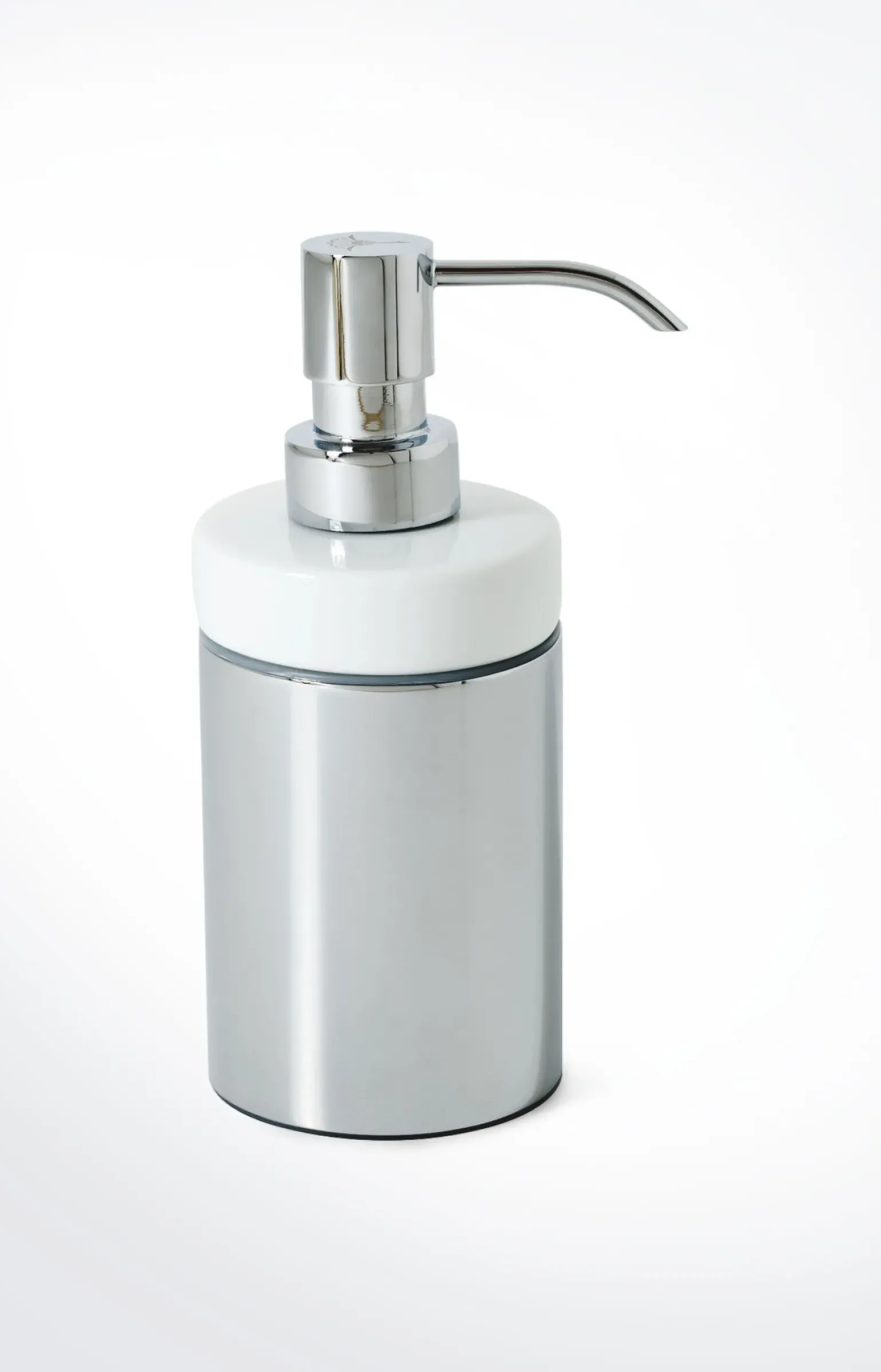 Seifenspender Chromeline, Silber/Weiß