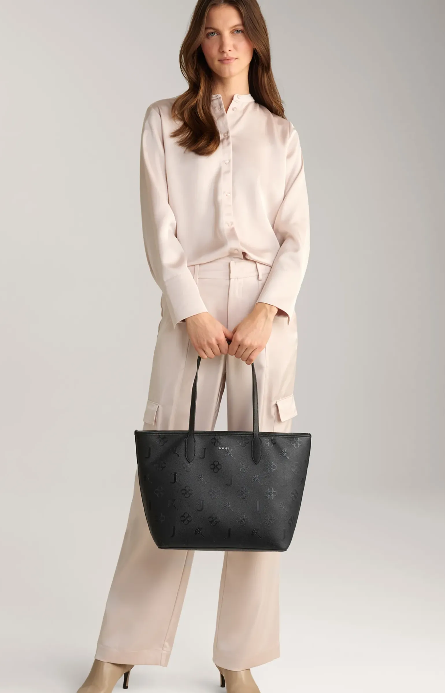 Shopper Decoro Stampa Lara in Schwarz