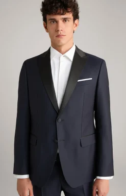 Smoking-Baukastensakko Horace in Dunkelblau gemustert