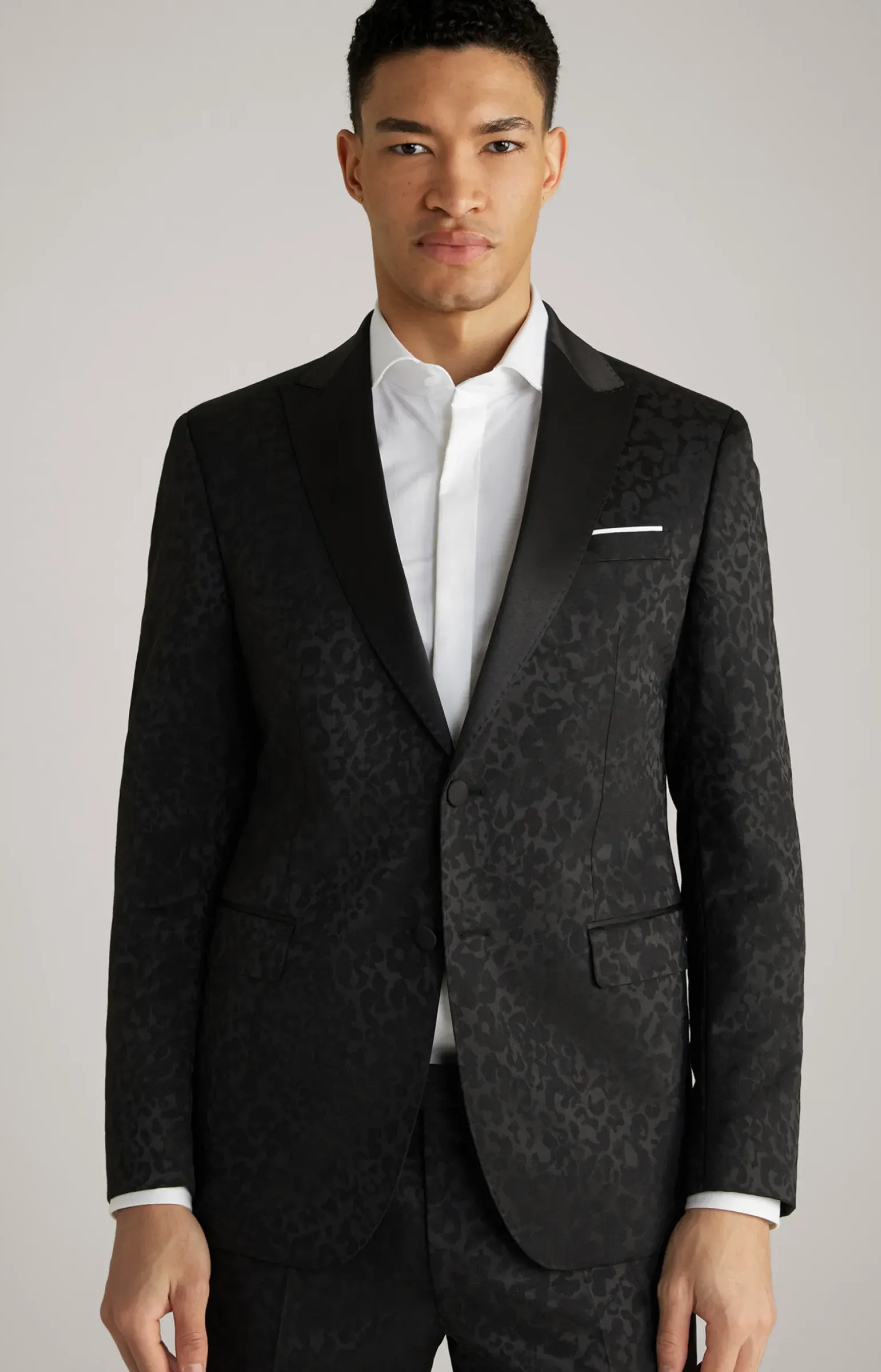 Smoking-Baukastensakko Horace in Schwarz strukturiert