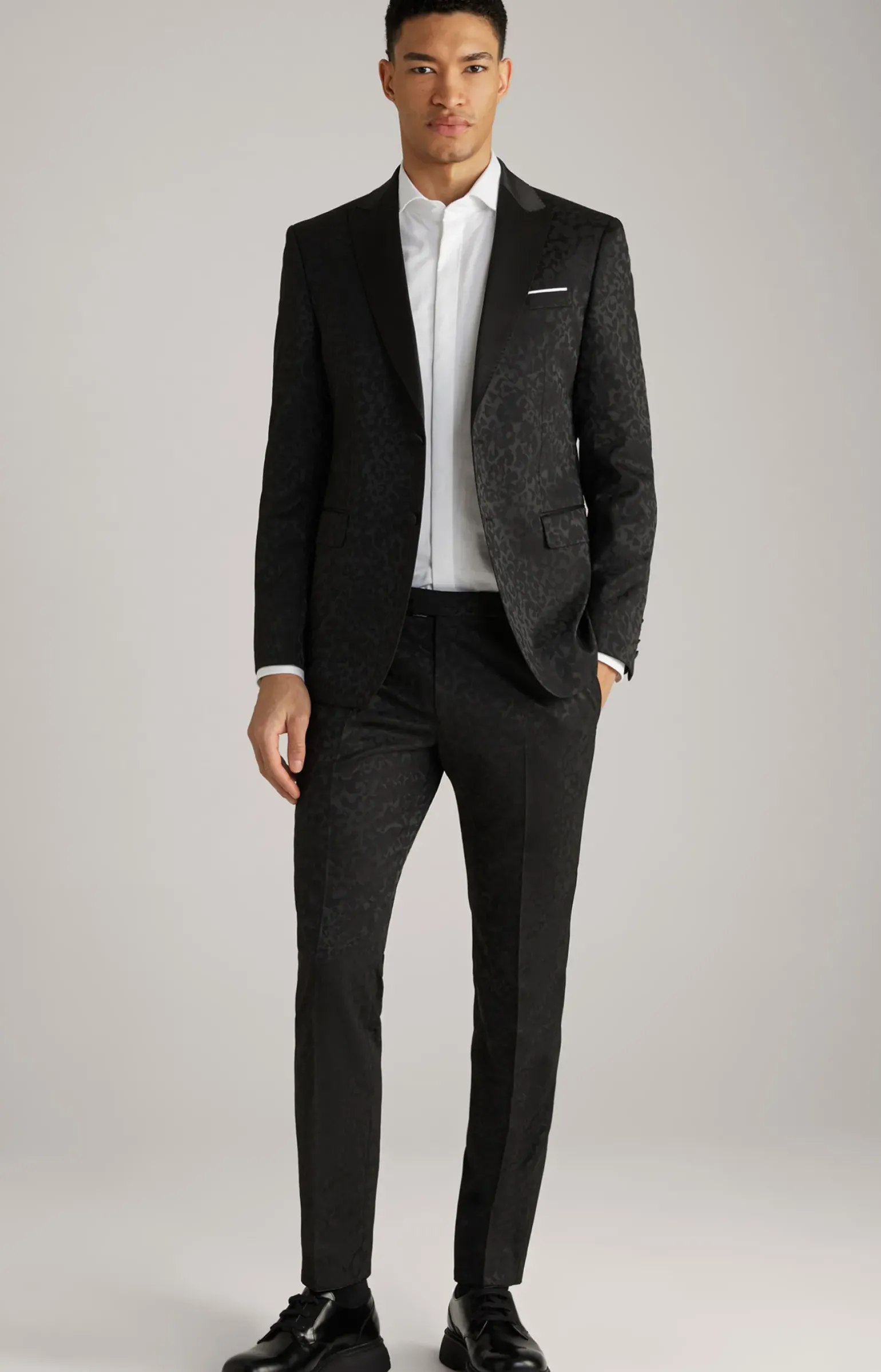 Smoking-Baukastensakko Horace in Schwarz strukturiert