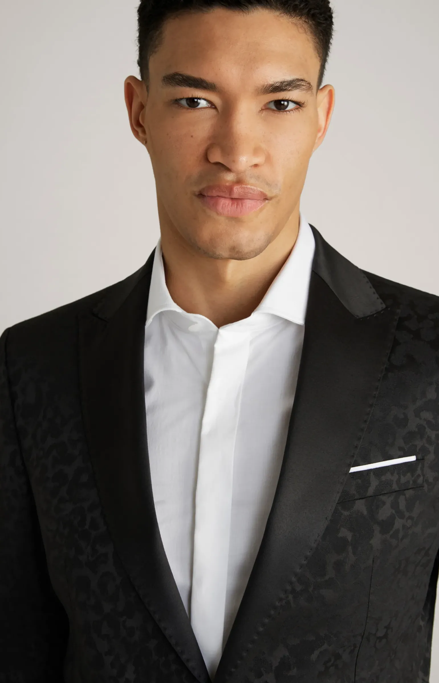 Smoking-Baukastensakko Horace in Schwarz strukturiert