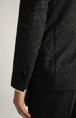 Smoking-Baukastensakko Horace in Schwarz strukturiert