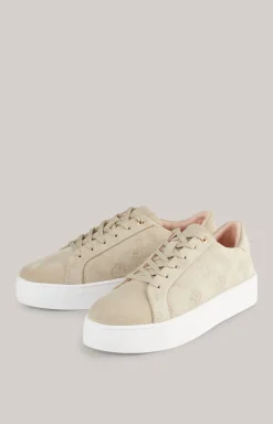 Sneaker Velluto Stampa New Daphne in Beige