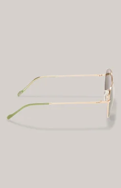 Sonnenbrille in Gold/Grün