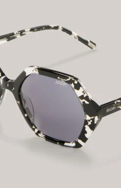 Sonnenbrille in Schwarz/Transparent/Grün