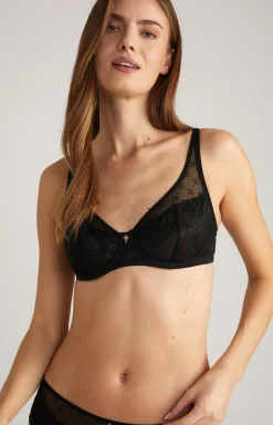 Spitzen-BH mit Bügel in Schwarz
